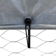 Dog Cage with Roof and Door Silver Galvanized Steel