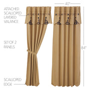Pip Vinestar Panel with Attached Scalloped Layered Valance Set of 2 84x40