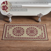 Custom House Burgundy Tan Jacquard Polyester Bathmat 17x36