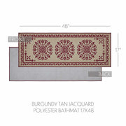 Custom House Burgundy Tan Jacquard Polyester Bathmat 17x48