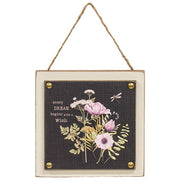 Wander and Dream Layered Floral Sign  (2 Count Assortment)