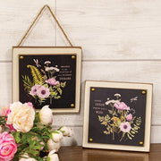 Wander and Dream Layered Floral Sign  (2 Count Assortment)