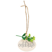 Wooden Oval Floral Love Tag  (4 Count Assortment)