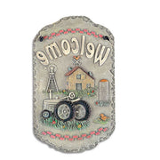 Tractor and Farm Welcome Sign Indoor Outdoor Resin Wall Decor