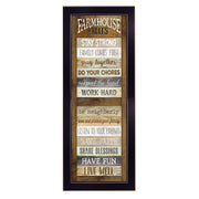 Farmhouse Rules 1 Black Framed Print Wall Art