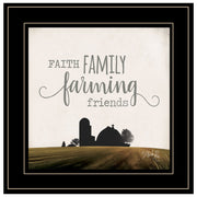 Faith Family Farming Friends 2 Black Framed Print Wall Art