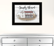 Simply Blessed Farmhouse Black Framed Print Wall Art