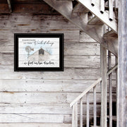 Winds Of Change Windmill on the Farm Black Framed Print Wall Art