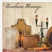 Farmhouse Blessings 2 White Framed Print Kitchen Wall Art