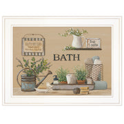 Farmhouse Bath White Framed Print Bathroom Wall Art