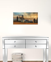Set Of Two Farm Country Sunrise White Framed Print Wall Art