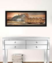 Sunset on the Farm 2 Black Framed Print Wall Art