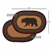 Wyatt Stenciled Bear Jute Rug Oval w/ Pad 20x30