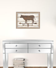 Farmhouse Cow Brown Framed Print Wall Art
