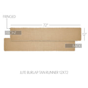 Greetings Jute Burlap Tan Runner 12x72