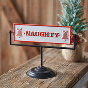 Naughty Nice Rotating Tabletop Sign