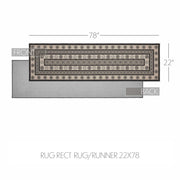 Custom House Black Tan Jacquard Polyester Rug/Runner Rect 22x78