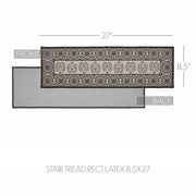 Custom House Black Tan Jacquard Polyester Stair Tread Rect Latex 8.5x27