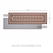 Custom House Burgundy Tan Jacquard Polyester Rug/Runner Rect 22x78