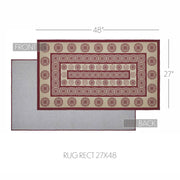 Custom House Burgundy Tan Jacquard Polyester Rug Rect 27x48