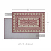 Custom House Burgundy Tan Jacquard Polyester Rug Rect 36x60