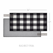 Annie Buffalo Check Black Polyester Rug Rect 17x36