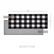 Annie Buffalo Check Black Polyester Rug Rect 17x48