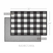 Annie Buffalo Check Black Polyester Rug Rect 24x36