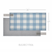 Annie Buffalo Check Blue Polyester Rug Rect 17x36