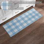 Annie Buffalo Check Blue Polyester Rug Rect 17x48
