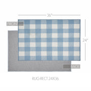 Annie Buffalo Check Blue Polyester Rug Rect 24x36