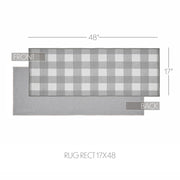 Annie Buffalo Check Grey Polyester Rug Rect 17x48