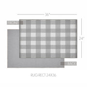 Annie Buffalo Check Grey Polyester Rug Rect 24x36