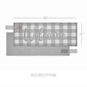 Annie Buffalo Check Grey Welcome Polyester Rug Rect 17x48