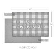 Annie Buffalo Check Grey Welcome Polyester Rug Rect 24x36