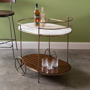 Two-Tier Marble Top Bar Cart