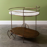 Two-Tier Marble Top Bar Cart