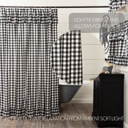 Annie Buffalo Black Check Ruffled Shower Curtain 72x72