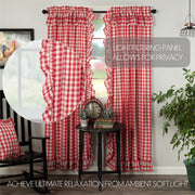 Annie Buffalo Red Check Ruffled Panel Set of 2 84x40