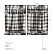 Annie Buffalo Black Check Ruffled Tier Set of 2 L36xW36