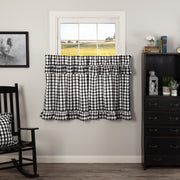 Annie Buffalo Black Check Ruffled Tier Set of 2 L36xW36