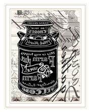 FARM SWEET FARM MILK CAN White Framed Print Wall Art