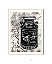 FARM SWEET FARM MILK CAN White Framed Print Wall Art