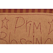 Burgundy Check Prim Blessings Pillow 12x12