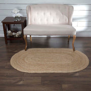 Natural Jute Rug Oval w/ Pad 36x60