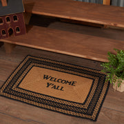 Farmhouse Jute Rug Rect Stencil Welcome Y'all w/ Pad 20x30