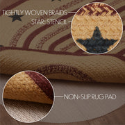 Potomac Jute Rug Oval Stencil Stars w/ Pad 27x48