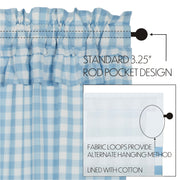 Annie Buffalo Blue Check Ruffled Swag Set of 2 36x36x16