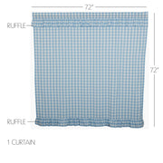 Annie Buffalo Blue Check Ruffled Shower Curtain 72x72