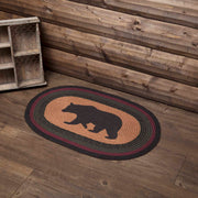 Wyatt Stenciled Bear Jute Rug Oval w/ Pad 20x30